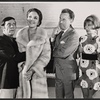 Norman Wisdom, Roni Dengel, Rex Garner and Joan Bassie in rehearsal for the stage production Not Now, Darling