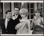 Norman Wisdom, Rex Garner, Ardyth Kaiser and Joan Bassie in the stage production Not Now, Darling