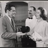 Scott McKay, Michael Clarke-Laurence and Ann Sheridan in the stage production Odd Man In