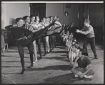 James Starbuck [right] and unidentified others in rehearsal for the stage production Oh Captain!