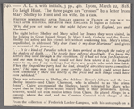 Autograph letter signed to Leigh and Marianne Hunt, 22 March 1818