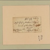 Letter to Messrs. Godfrey Malbone & Co., owners of the sloop Wentworth, R. I.