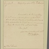 Letter to Maj. Gen. [Benjamin] Lincoln, commanding the Southern army, Charles Town