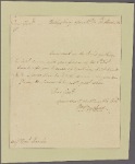 Letter to Maj. Gen. [Benjamin] Lincoln, commanding the Southern army, Charles Town