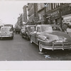 Parking congestion. Parking conditions along Eighth Avenue between West 125th and 126th Streets, Harlem, New York City, 1949