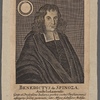 Benedictvs de Spinoza, Amstelodamensis. Gente et professione Iudaeus, postea coetui Christianorum se achingens, primi systematis inter atheos fubtiliores Architectus tandem...natus A. 1632 d. 24 Nov. vens. Den. 1677 d. 21 Febr.