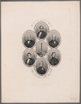 Governors of the New England States, 1862. [Center, and then clockwise from top:] Bunker Hill Monument. Maine. Israel Washburn Jr. Vermont. Frederick Holbrook. William Sprague, Rhode Island. Connecticut. Wm. A. Buckingham. John A. Andrew, Massachusetts. New Hampshire. Nathaniel S. Berry