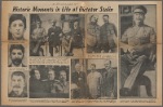 Historic moments in the life of dictator Stalin. [Spread with eight photographs.]