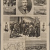 Stanley's explorations in Central Africa. [Top, clockwise, from top left:] Stanley and his captains.  Henry M. Stanley. (From a photograph by J.E. Brunton, Capetown, Africa.) Wives of the captains of Stanley's expedition. Lake Tanganika. Lake Bangweolo. [Center, from left to right:] Manwa-Sera, Stanley's captain. Stanley and his African followers on board the British government steamer Industry. Sketched during the journey from Saint Paul de Loanda to Capetown