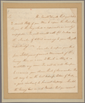 Letter to Col. [Philip Burr] Bradley, Bergen [N. J.]