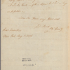 Letter to Col. [Philip Burr] Bradley, Bergen [N. J.]
