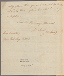 Letter to Col. [Philip Burr] Bradley, Bergen [N. J.]