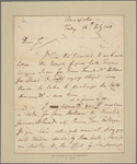 Letter to Thomas Fitzsimons, Esq., Philadelphia