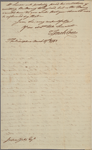 Letter to Jasper Yates, Lancaster [Penn.]
