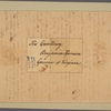Letter to Benjamin Harrison, Governor of Virginia
