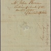 Letter to John Kean, Cashier of the Bank of the United States, Philadelphia.