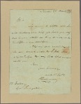 Letter to Gov. [William] Livingston, Elizabethtown