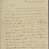 Letter to Benjamin Bourn, of Rhode Island