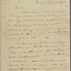 Letter to Benjamin Bourn, of Rhode Island