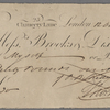 Autograph check signed to Brooks, Son & Dixon, 12 October 1818