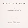 The Birds of Europe. 