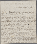 Autograph letter (with signature cut out) to Leigh Hunt, 15 August 1819