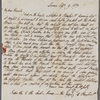 Autograph letter signed to Thomas Love Peacock, 9 September 1819