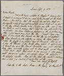 Autograph letter signed to Thomas Love Peacock, 9 September 1819