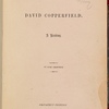 David Copperfield: a reading in five chapters ... Title page