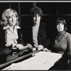Janie Sell, William Newman and unidentified others in rehearsal for the stage production Over Here!