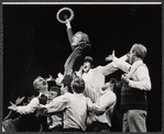 Janie Sell [top] and unidentified others in the stage production Over Here!