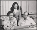 Hal Linden, Barbara McNair and Baron Wilson in rehearsal for the 1973 Broadway revival of The Pajama Game