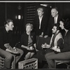 Donald McCohinne, Gladys Cooper, Eric Portman, Zia Mohyeddin, Anne Meacham and unidentified in rehearsal for stage production A Passage to India