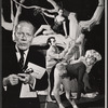 Cyril Ritchard, Deborah Flomine (in tree), David Castellanos and Gloria Gorvin in the stage production Peter and the Wolf