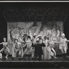 Irving Lee [at center in dark clothes] and ensemble in the touring production of the stage show Pippin