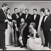 Charles Gray, Diana Muldaur, Donald Pleasence, Nancy Reardon, Roy Poole [center] and unidentified others in the stage production Poor Bitos