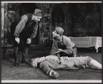 Donald Pleasence [on floor] and unidentified others in the stage production Poor Bitos