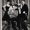 Elmarie Wendel, William Hickey, Carmen Alvarez and Harold Lang, Kaye Ballard and unidentified in publicity pose for the Off-Broadway revue The Decline and Fall of the Entire World as Seen Through the Eyes of Cole Porter revisited