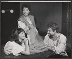 Nancy Franklin [left], Lou Antonio [right] and unidentified [standing in center] in the stage production The Power of Darkness