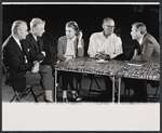 Harold Gary, Shepperd Strudwick, Betty Field, Arthur Miller and Michael Strong in rehearsal for the touring stage production The Price