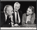 Harold Gary, Shepperd Strudwick and Betty Field in rehearsal for the touring stage production The Price