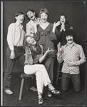 Munson Hicks, Sam Jory, Jane Curtin [seated] Karen Welles, Judy Kahan and Paul Kreppel of the comedy troupe The Proposition
