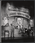 Eddie Mayehoff, Gene Hackman, John McMartin and unidentified in the stage production A Rainy Day in Newark