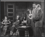Ruby Dee, Claudia McNeil, Glynn Turman, Ossie Davis and John Fiedler in the stage production A Raisin in the Sun