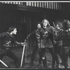 Powers Boothe [left], Michael Moriarty [third from right] and unidentified others in the 1974 Lincoln Center production of Richard III