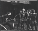 Powers Boothe [left], Michael Moriarty [third from right] and unidentified others in the 1974 Lincoln Center production of Richard III