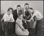 Joyce Redman, Joseph Bova, Constance Cummings, Philip Bosco and Albert Marre in rehearsal for the stage production Rape of the Belt