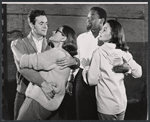 Larry Blyden, Elizabeth Wilson, Douglas Turner and Jean Simmons in rehearsal for the stage production Rich Little Rich Girl