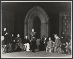 Uta Hagen [standing center] and unidentified others in the stage production Saint Joan