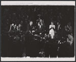 Lyndon Johnson and John F. Kennedy [center] in the 1962 stage event Salute to the President